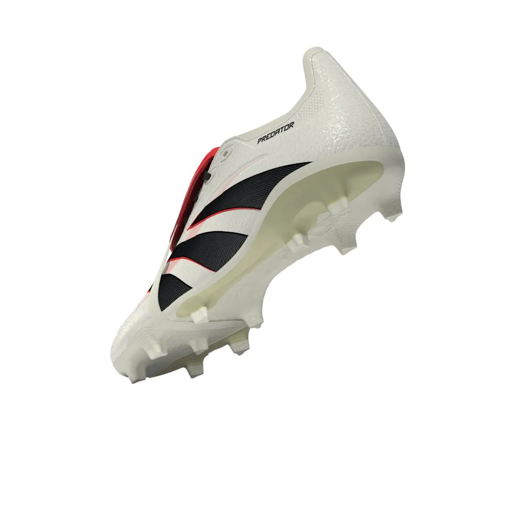 adidas Predator League gefaltete Zunge FG/MG Fußballschuh - Off White/Core Black/Pure Ruby
