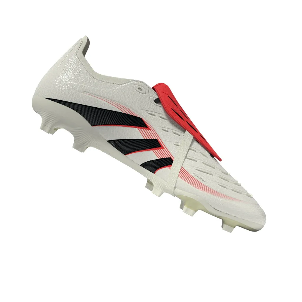adidas Predator League gefaltete Zunge FG/MG Fußballschuh - Off White/Core Black/Pure Ruby