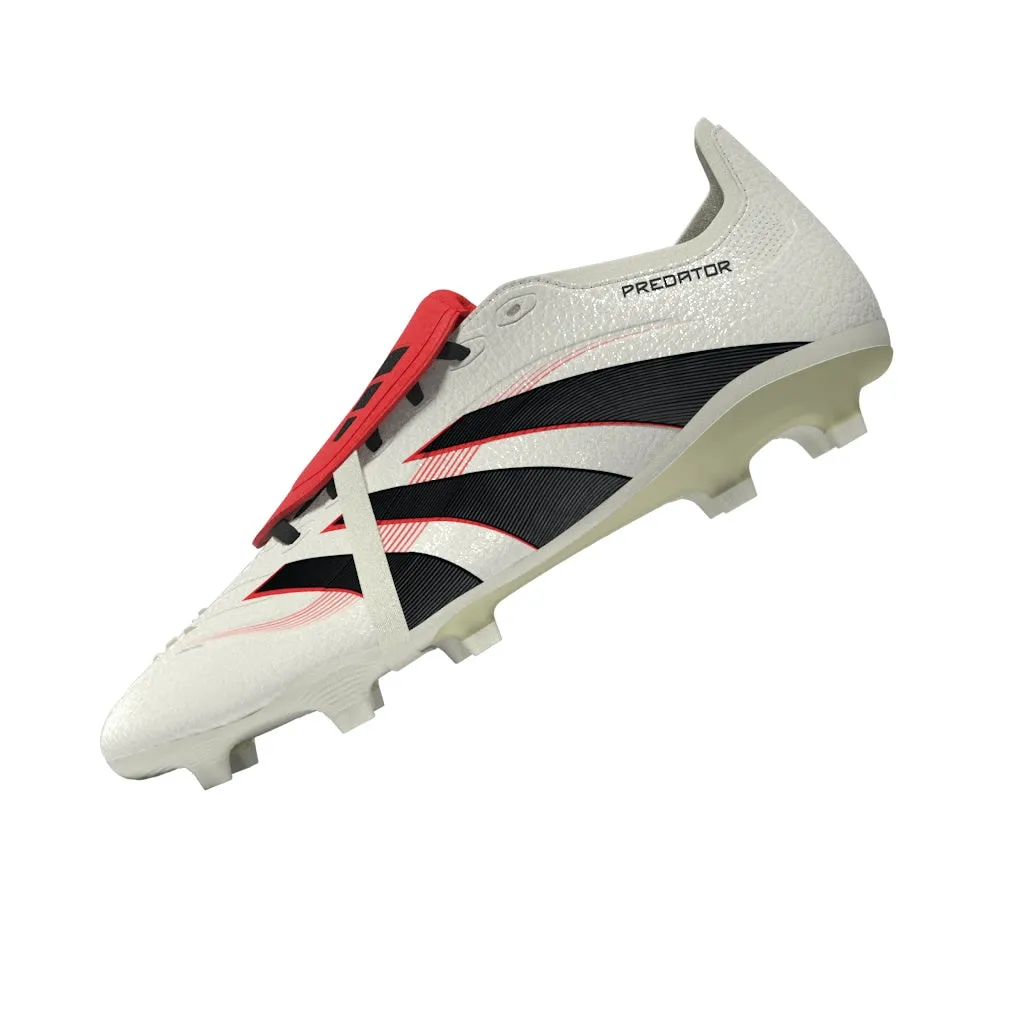 adidas Predator League gefaltete Zunge FG/MG Fußballschuh - Off White/Core Black/Pure Ruby