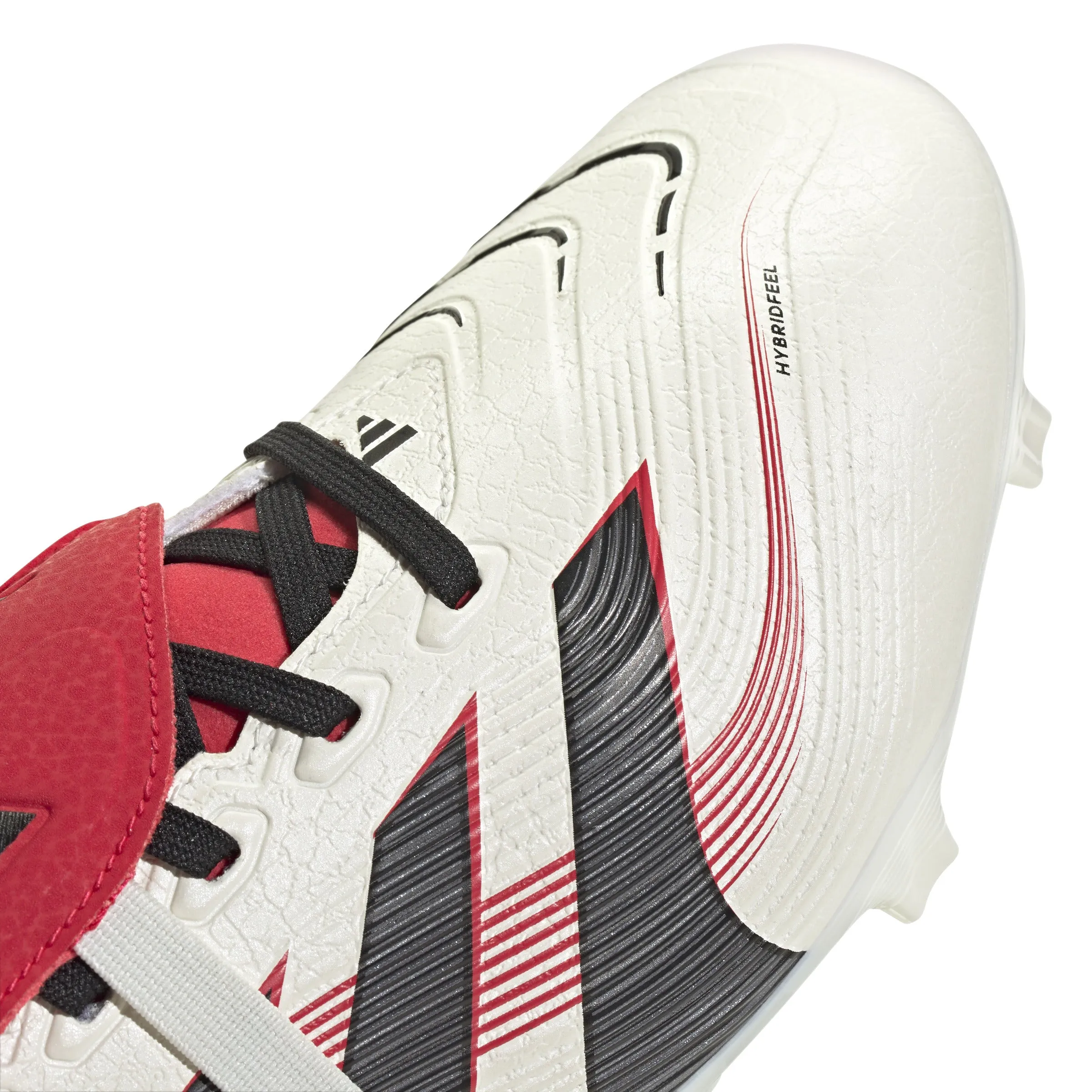 adidas Predator League gefaltete Zunge FG/MG Fußballschuh - Off White/Core Black/Pure Ruby