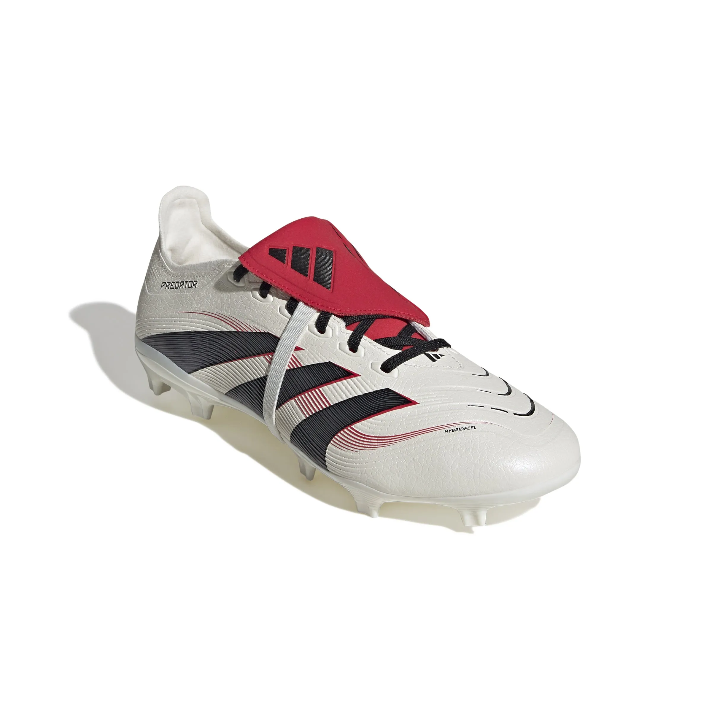 adidas Predator League gefaltete Zunge FG/MG Fußballschuh - Off White/Core Black/Pure Ruby