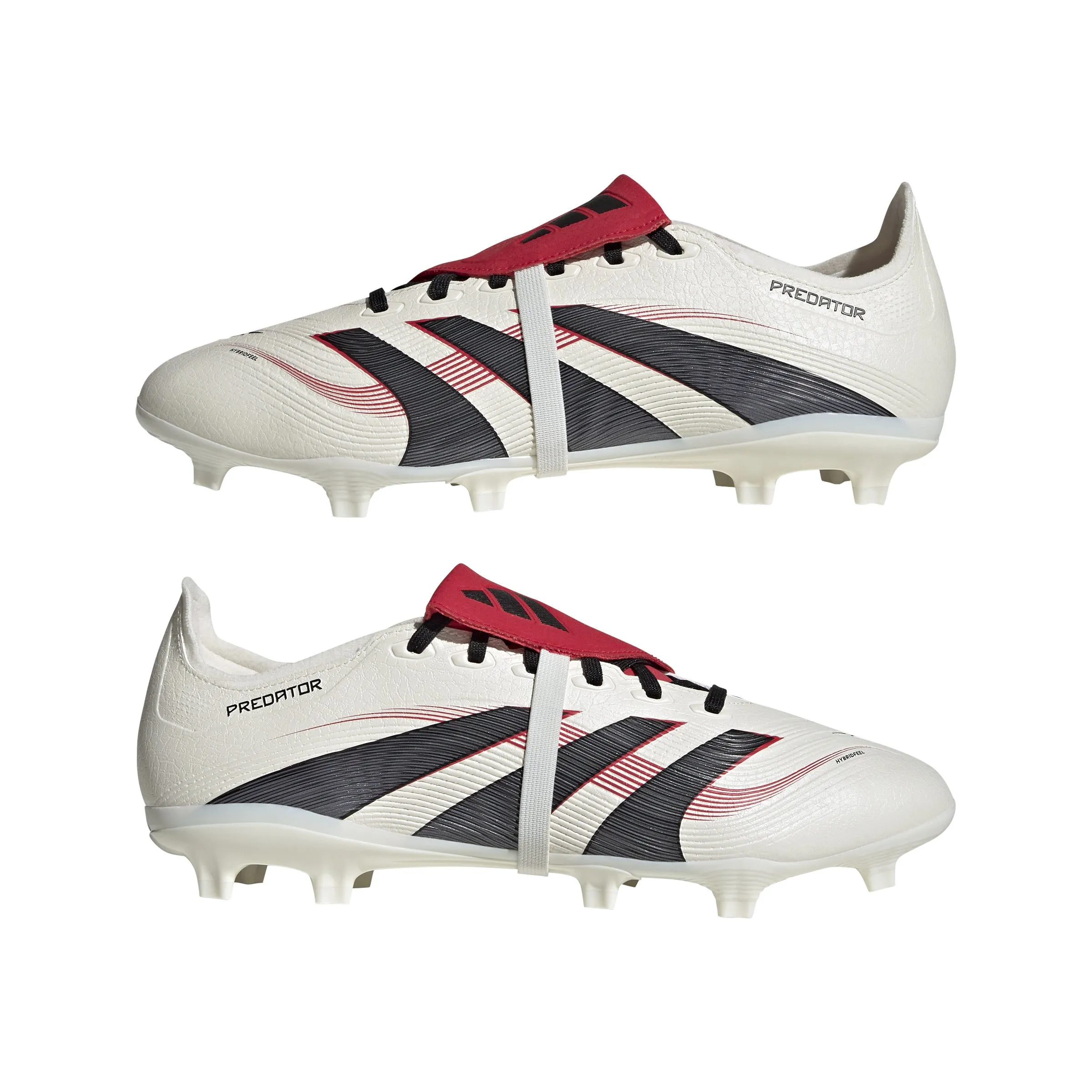 adidas Predator League gefaltete Zunge FG/MG Fußballschuh - Off White/Core Black/Pure Ruby