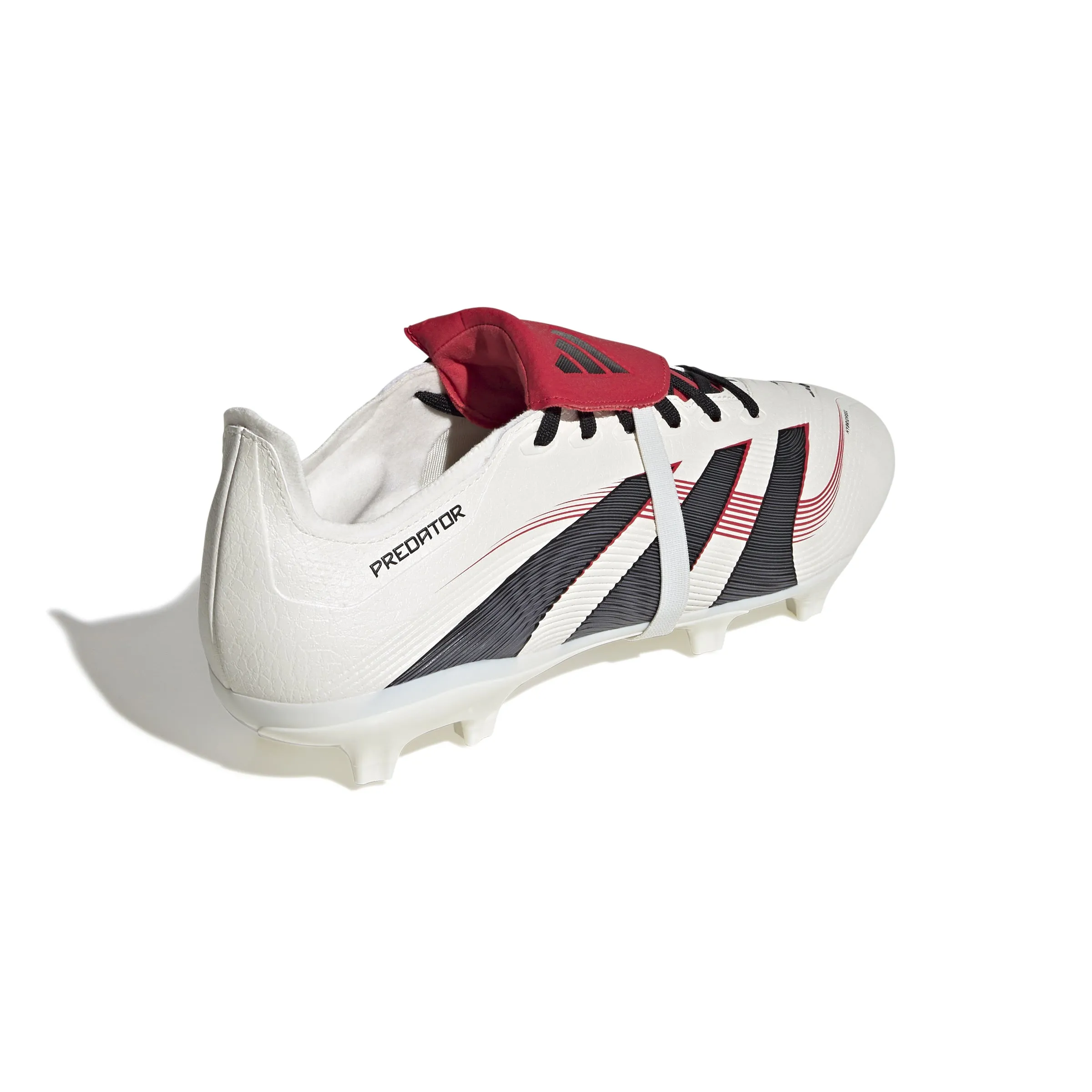 adidas Predator League gefaltete Zunge FG/MG Fußballschuh - Off White/Core Black/Pure Ruby