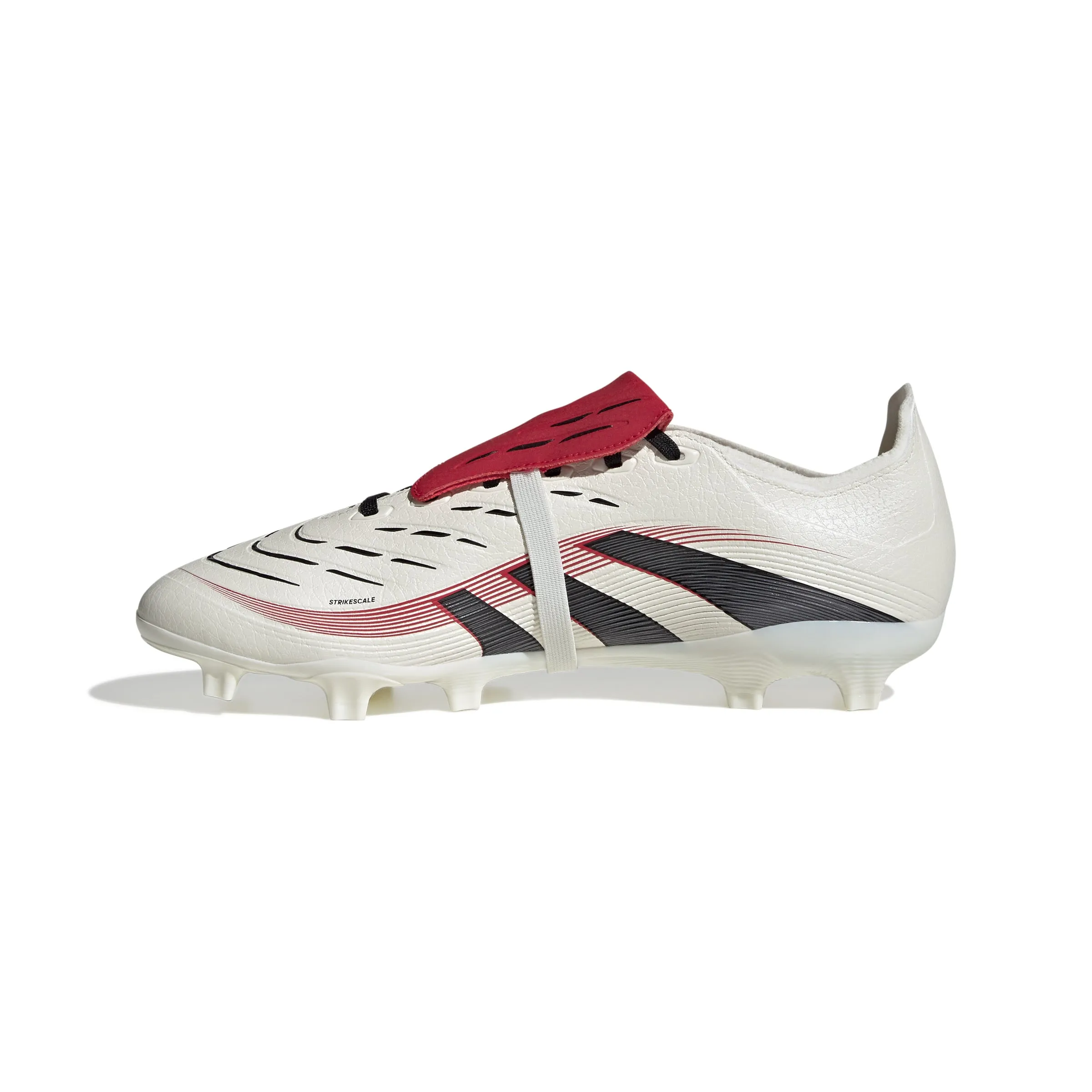 adidas Predator League gefaltete Zunge FG/MG Fußballschuh - Off White/Core Black/Pure Ruby