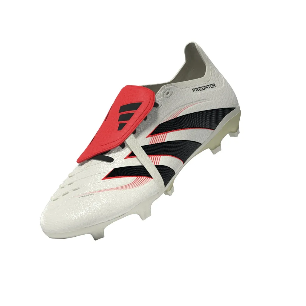 adidas Predator League gefaltete Zunge FG/MG Fußballschuh - Off White/Core Black/Pure Ruby