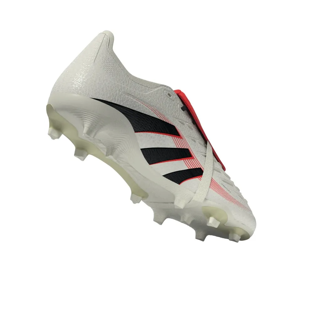 adidas Predator League gefaltete Zunge FG/MG Fußballschuh - Off White/Core Black/Pure Ruby