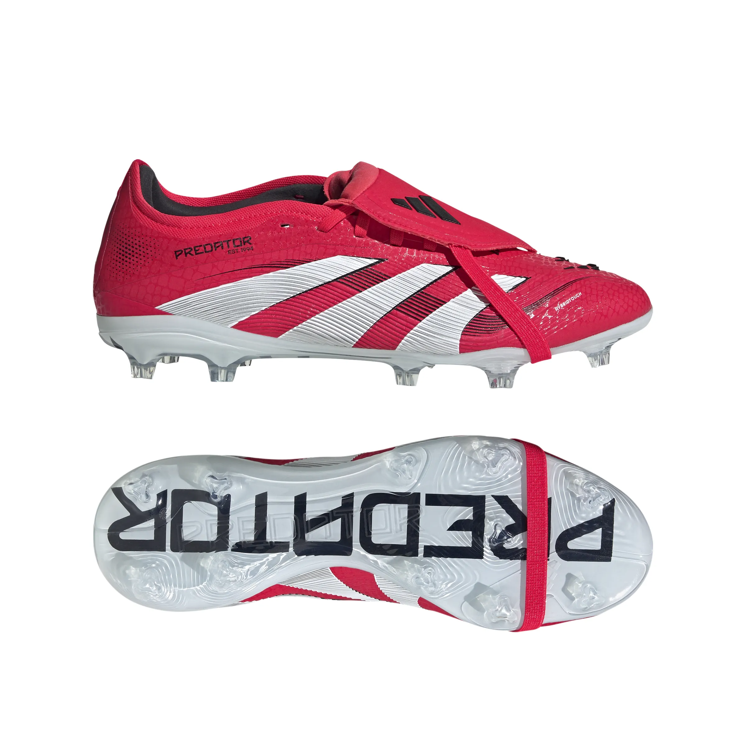 adidas Predator Pro FT FG Fußballschuhe für festen Untergrund - klarer Rot/FTWR Weiß/Kernschwarz
