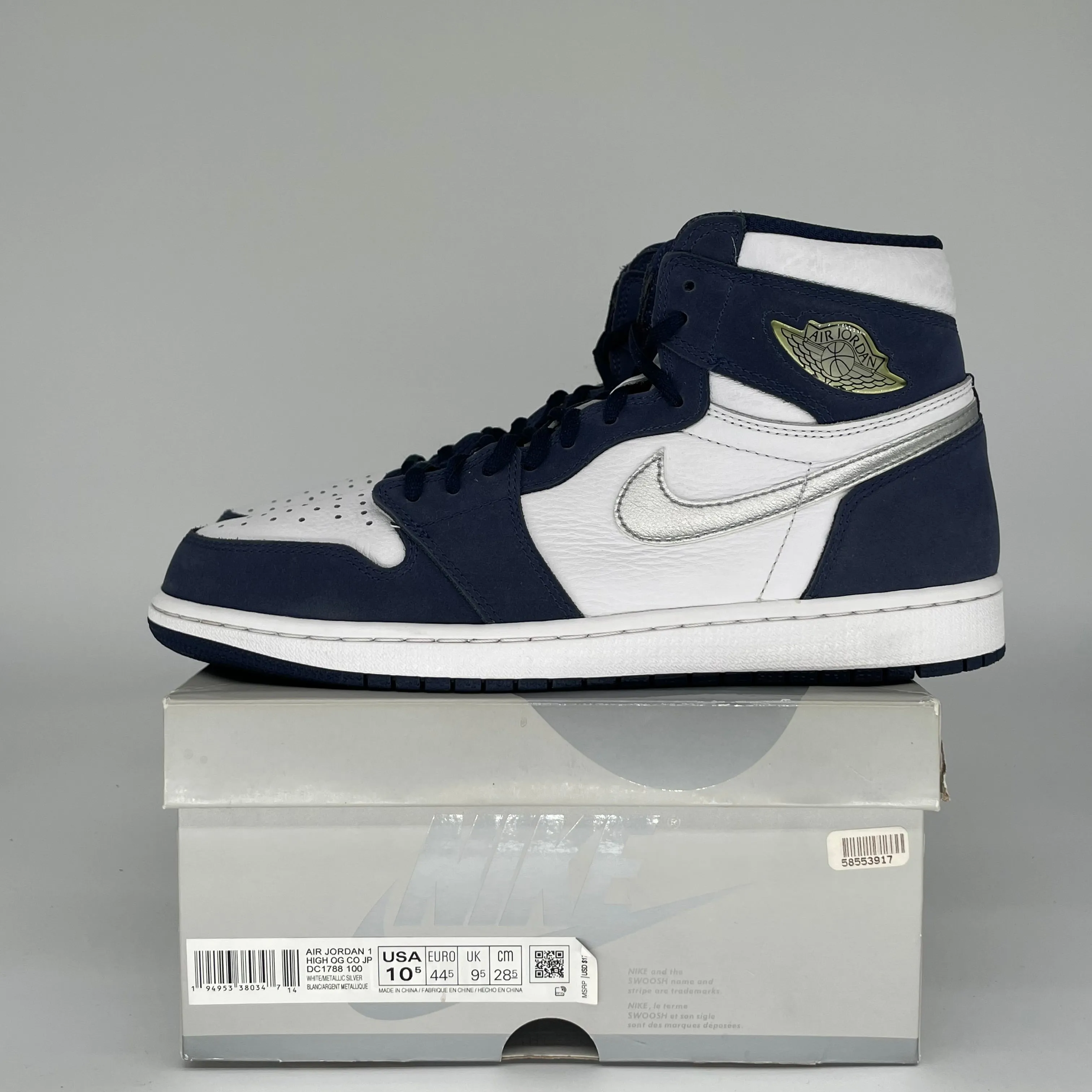 AIR JORDAN 1 CO JAPAN MITTERNACHTSBLAU GRÖSSE 10.5 DC1788-100