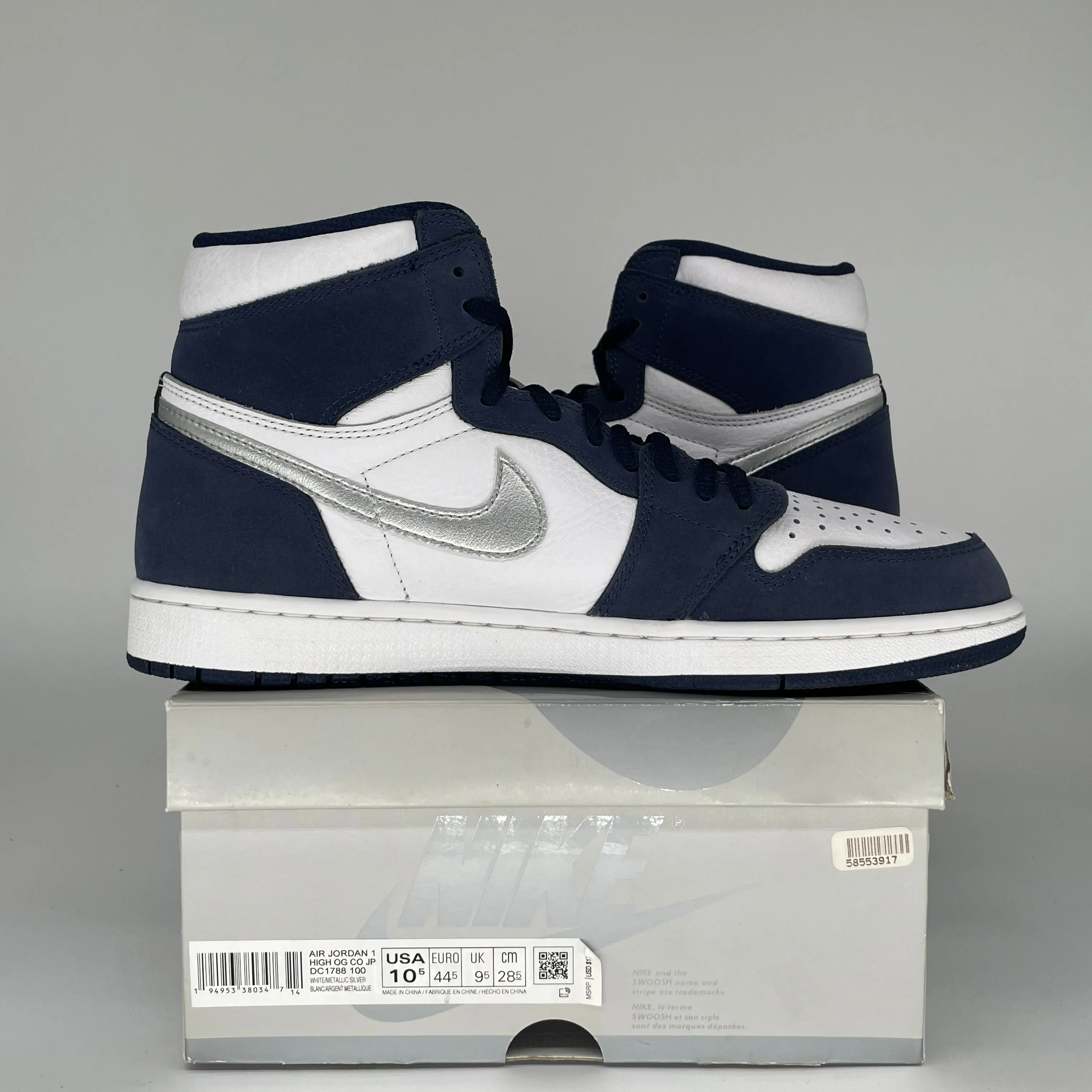 AIR JORDAN 1 CO JAPAN MITTERNACHTSBLAU GRÖSSE 10.5 DC1788-100