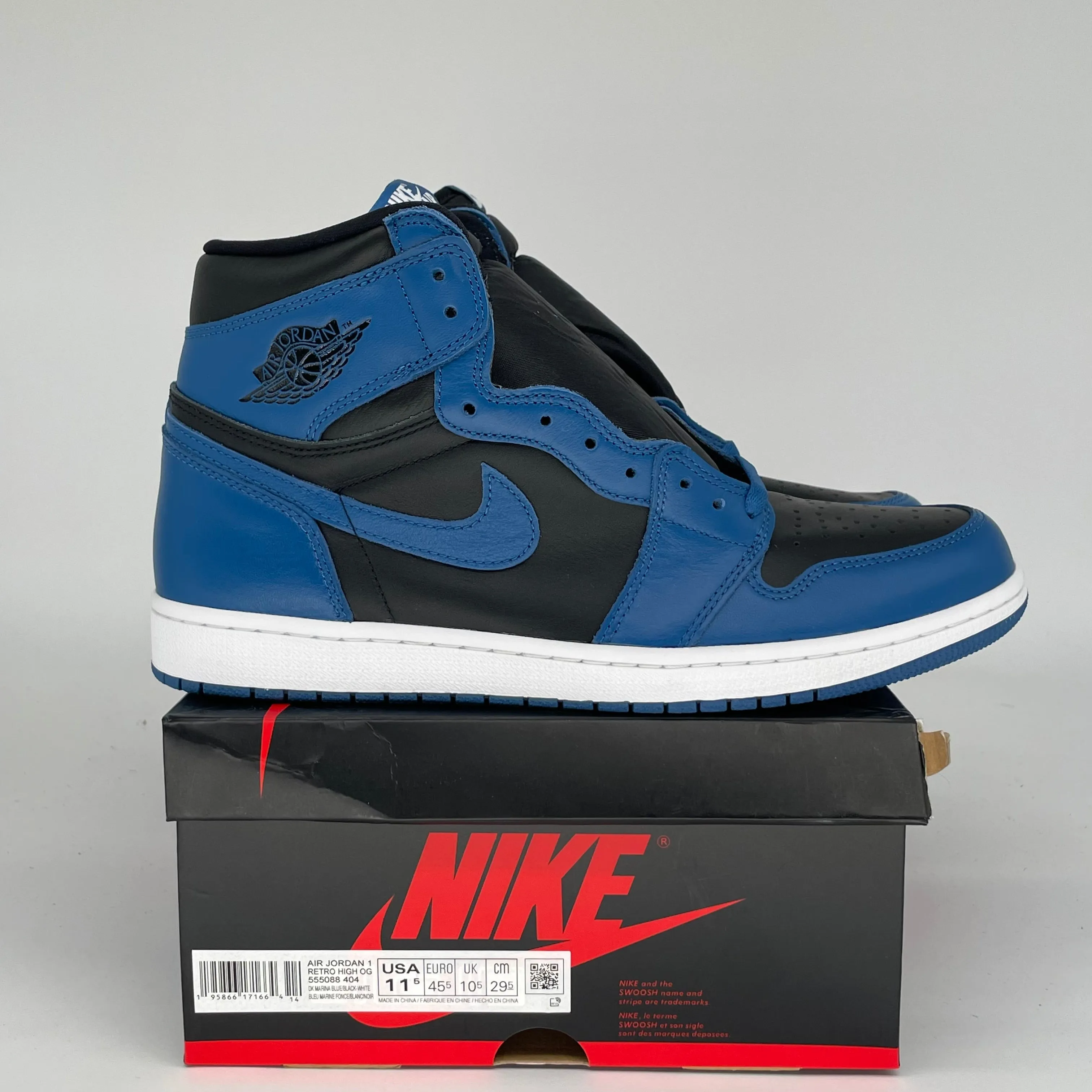 AIR JORDAN 1 DUNKELMARINE GRÖßE 11.5 555088-404