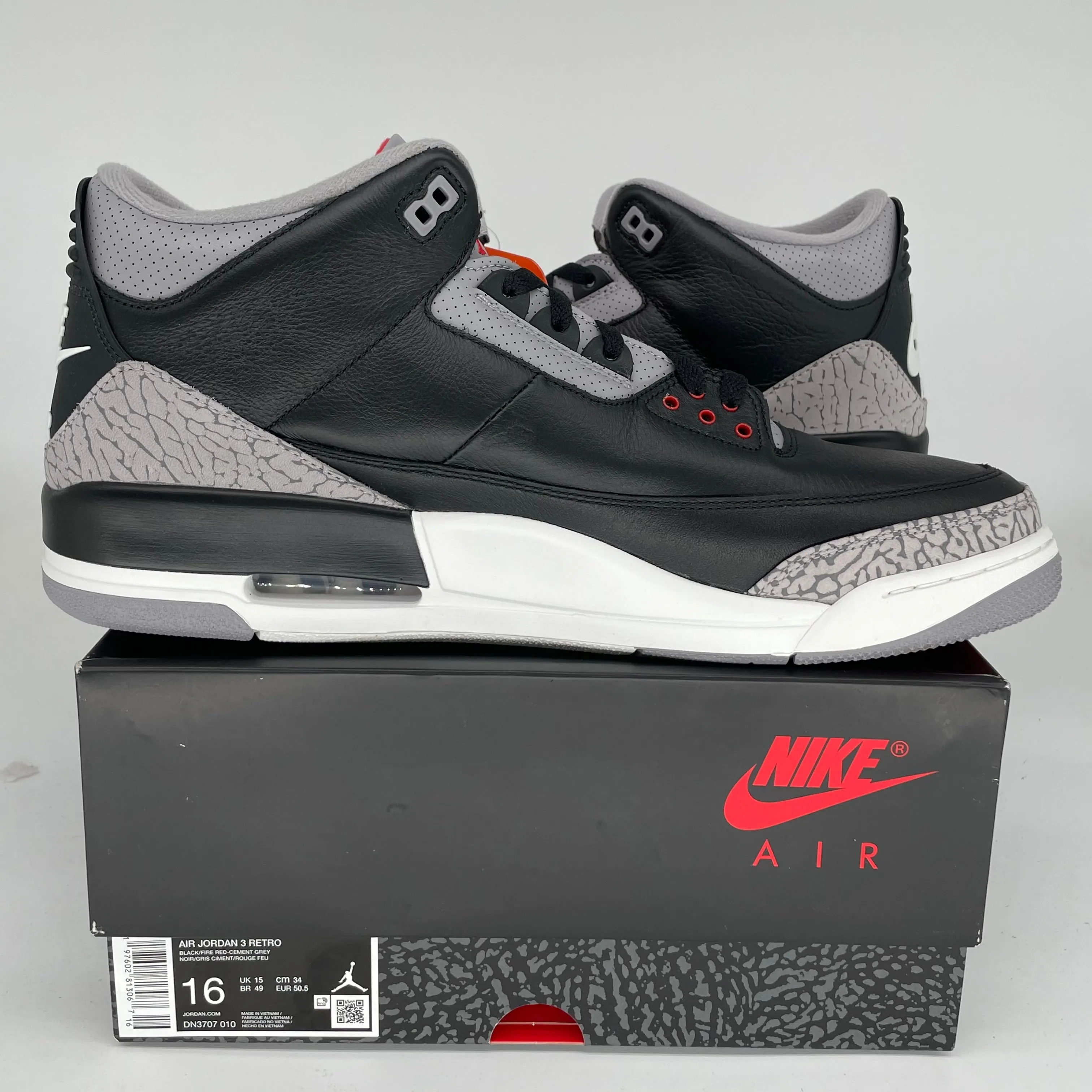 AIR JORDAN 3 SCHWARZ ZEMENT GRÖSSE 16 DN3707-010