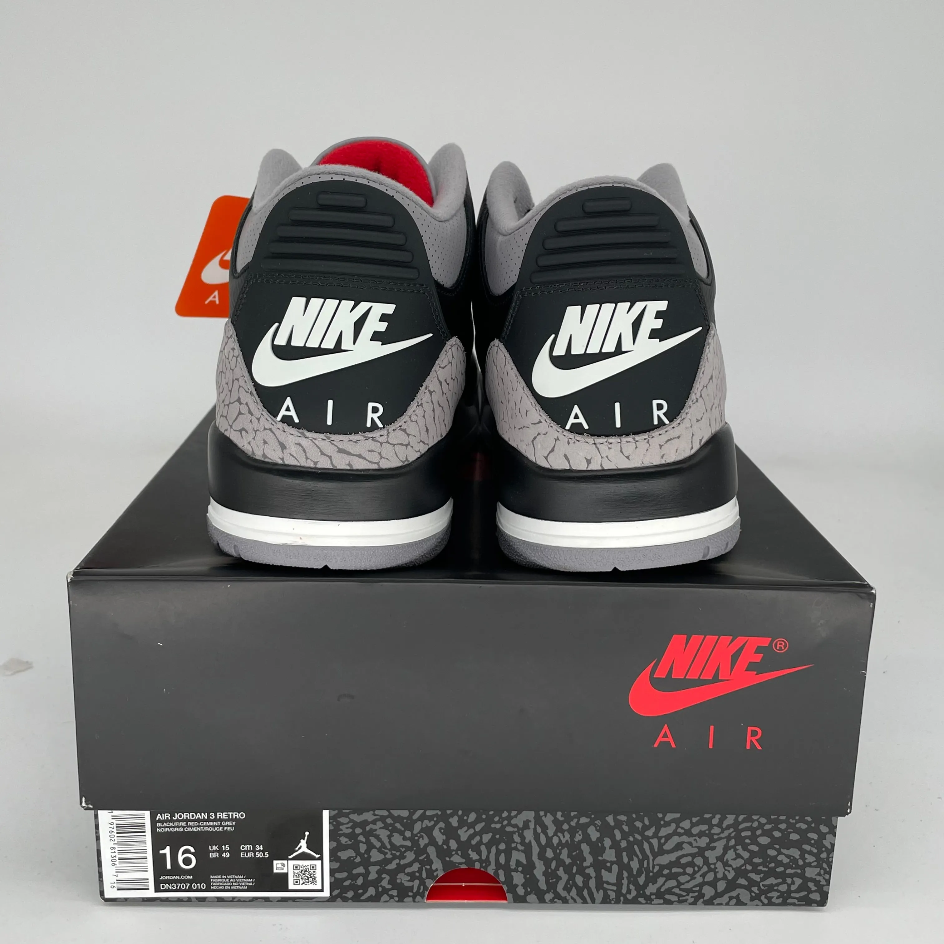 AIR JORDAN 3 SCHWARZ ZEMENT GRÖSSE 16 DN3707-010