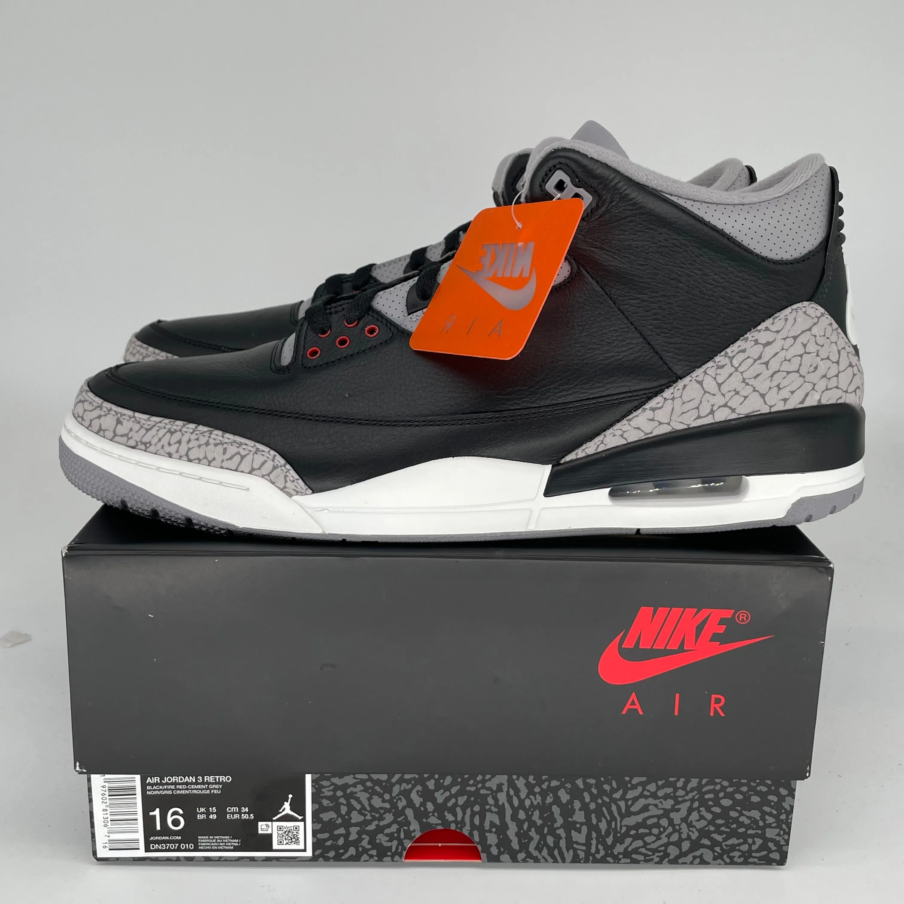 AIR JORDAN 3 SCHWARZ ZEMENT GRÖSSE 16 DN3707-010