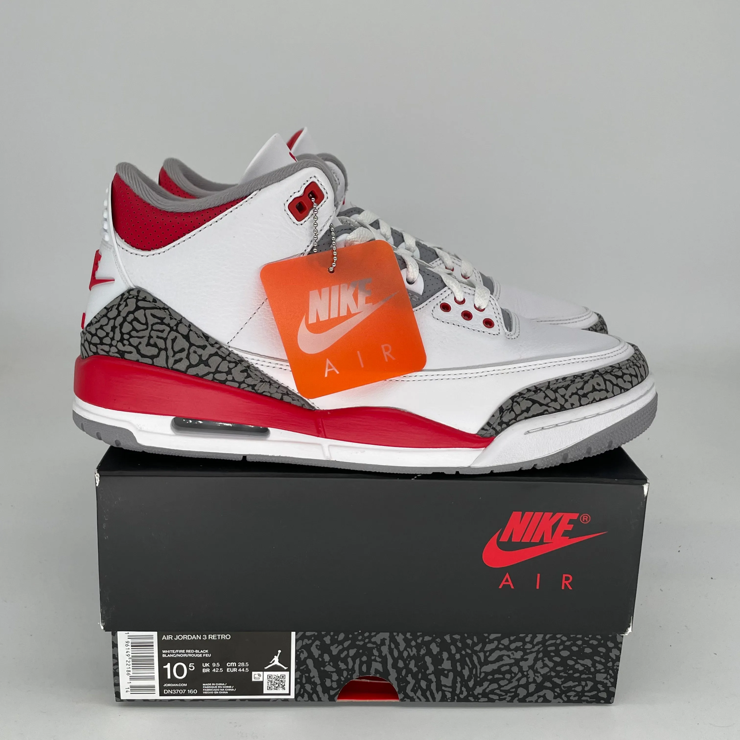 AIR JORDAN 3 FEUERROT GRÖßE 10.5 DN3707-160