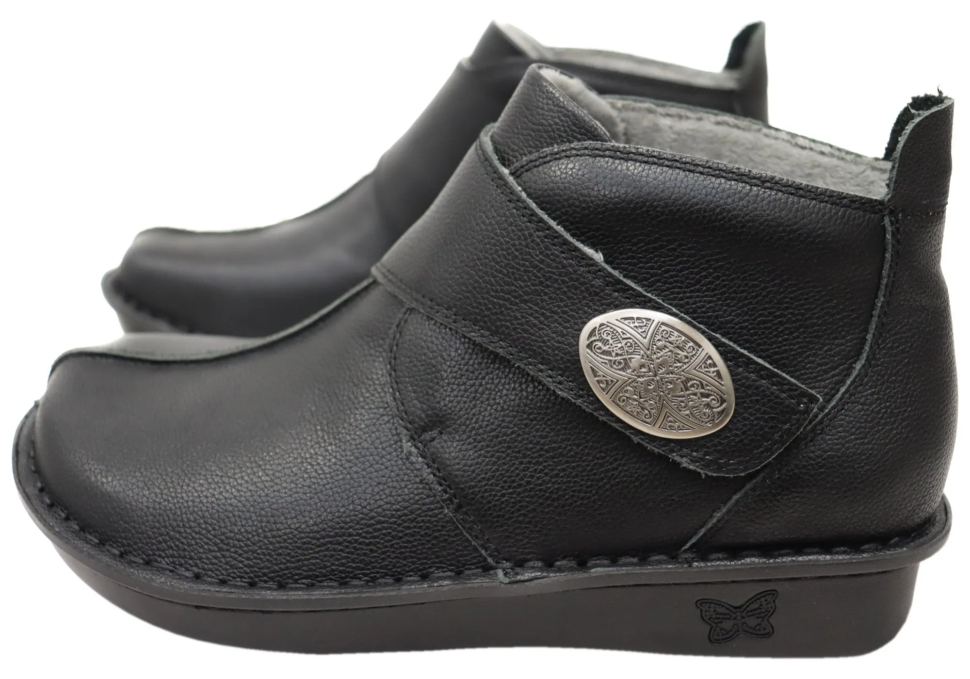 Alegria Caiti Damen Leder Knöchelstiefel Mit Verstellbarem Riemen Alegria Schuhe