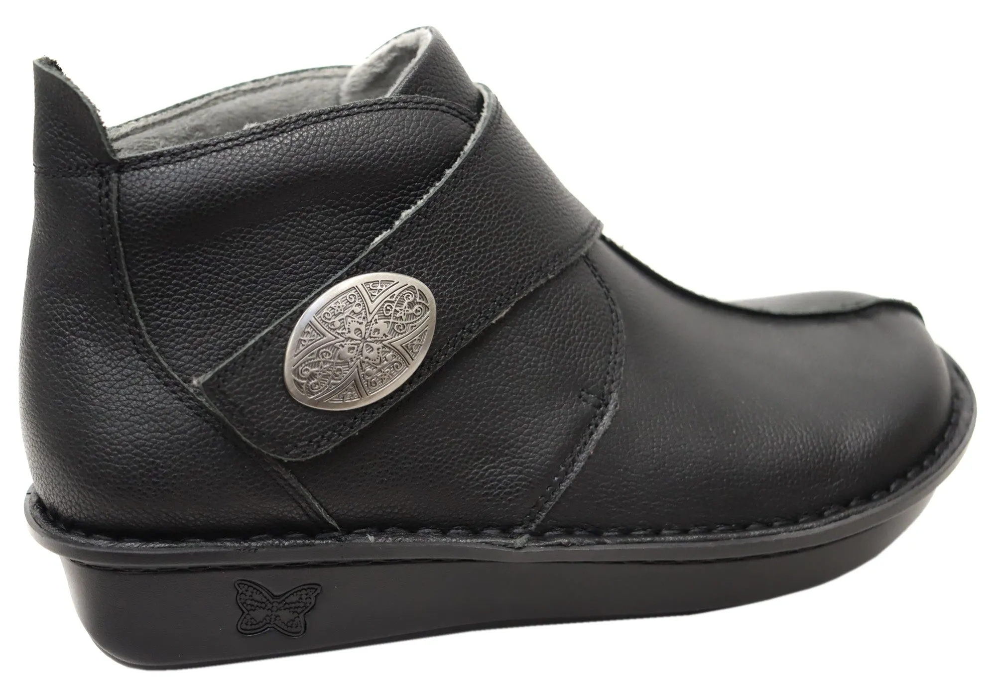 Alegria Caiti Damen Leder Knöchelstiefel Mit Verstellbarem Riemen Alegria Schuhe