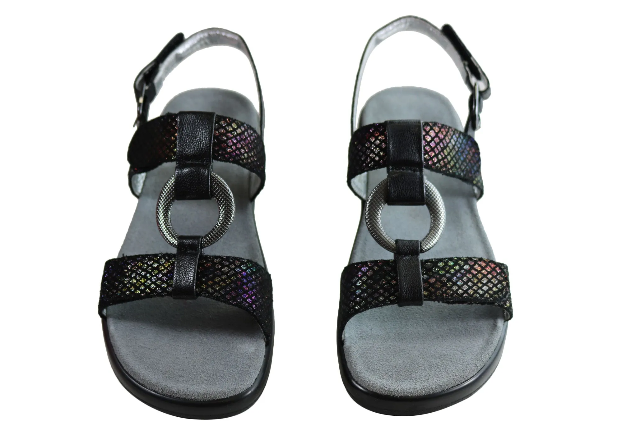 Alegria Julie Damen Bequeme Sandalen mit verstellbaren Riemen aus Leder Alegria Schuhe