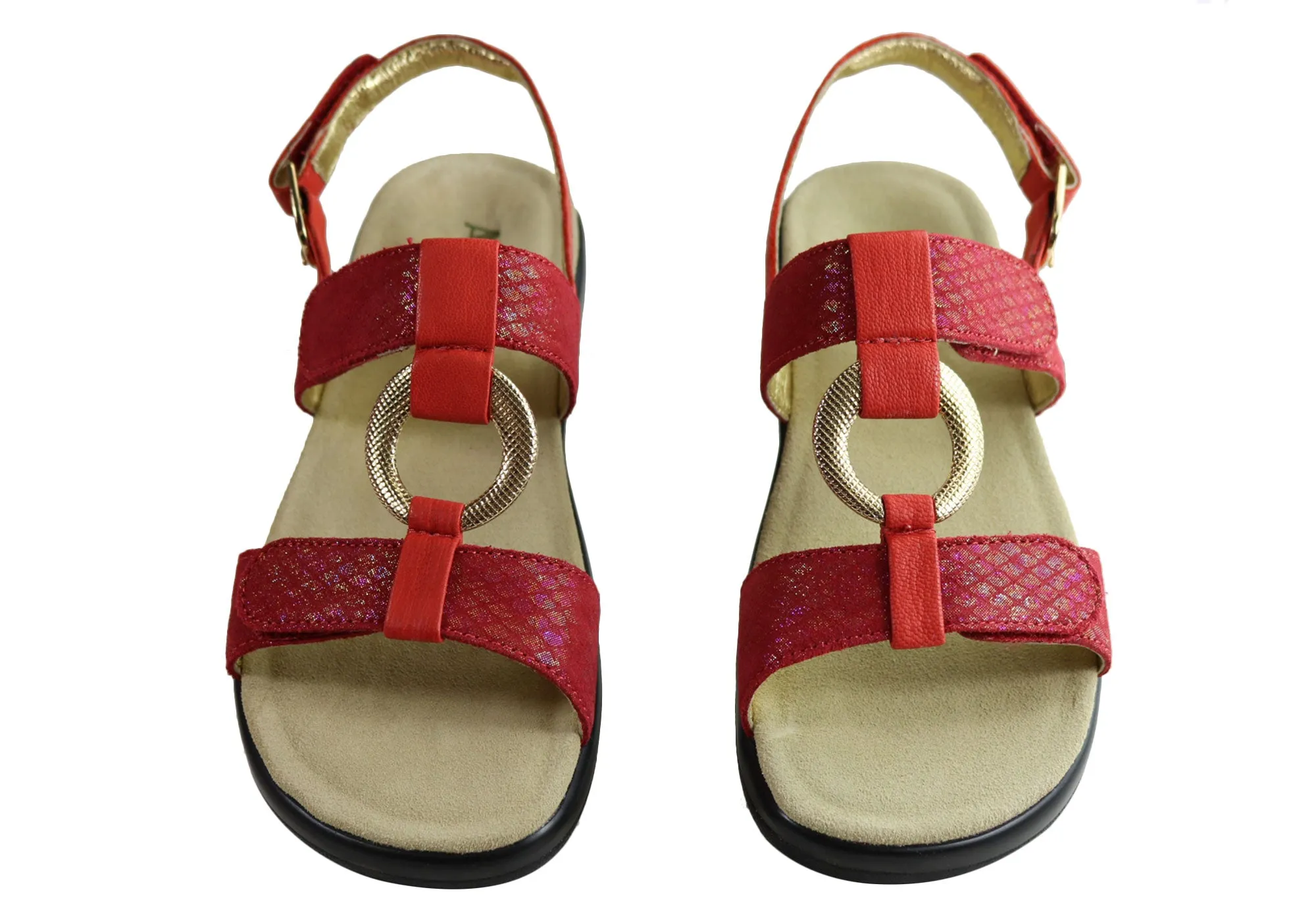 Alegria Julie Damen Bequeme Sandalen mit verstellbaren Riemen aus Leder Alegria Schuhe