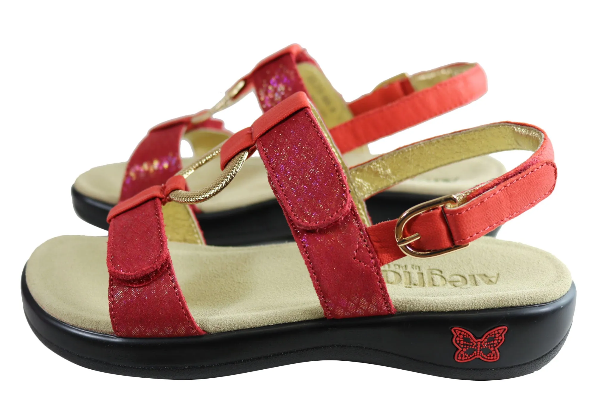 Alegria Julie Damen Bequeme Sandalen mit verstellbaren Riemen aus Leder Alegria Schuhe