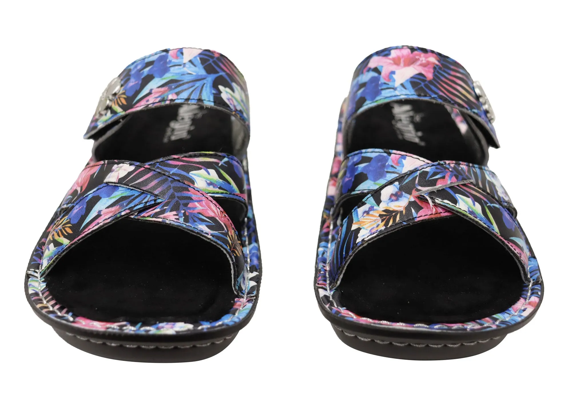 Alegria Victoriah Damen Bequeme Leder-Slides Sandalen Alegria Schuhe