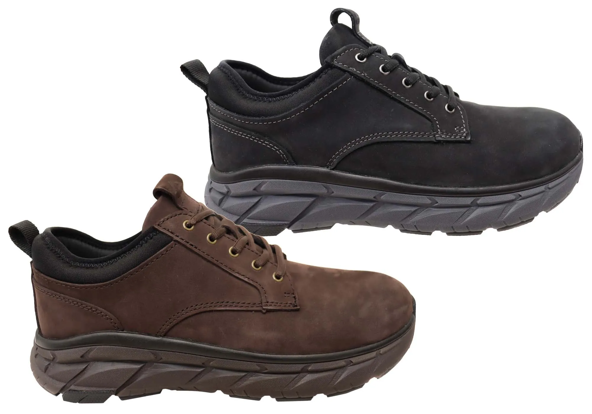 Align Protech Verdell Herren Ledersneaker mit Weitem Schnitt und Fußgewölbestütze Align Schuhe