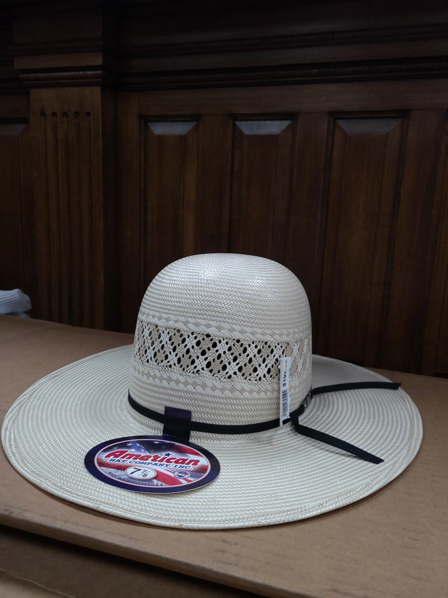 American Hat Co. Straw Hat #1011S-2CBLK