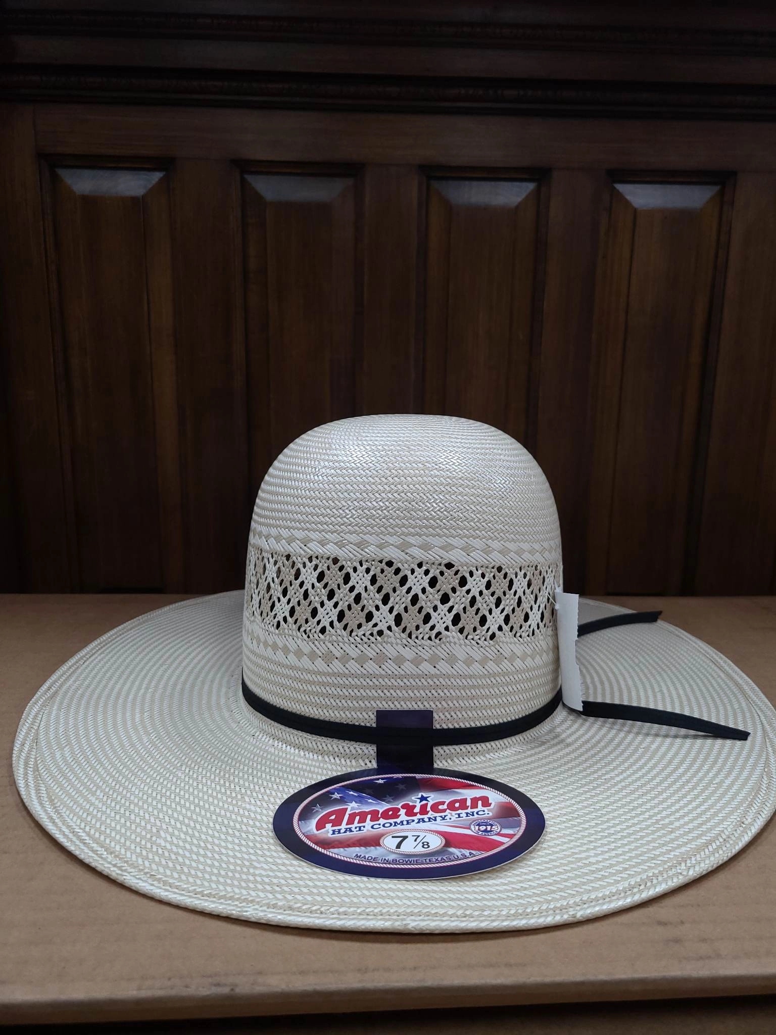 American Hat Co. Straw Hat #1011S-2CBLK
