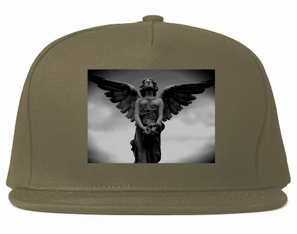 Angel Statue Wings Dark Goth Snapback Hat Cap