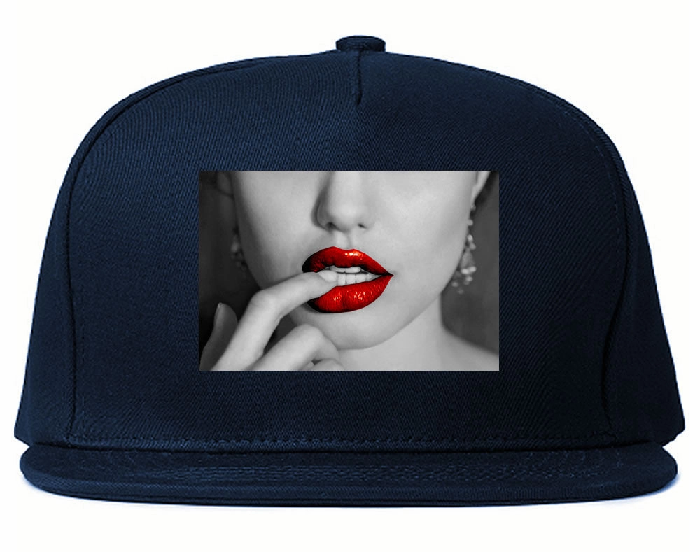 Angelina Red Lips Sexy Snapback Hat