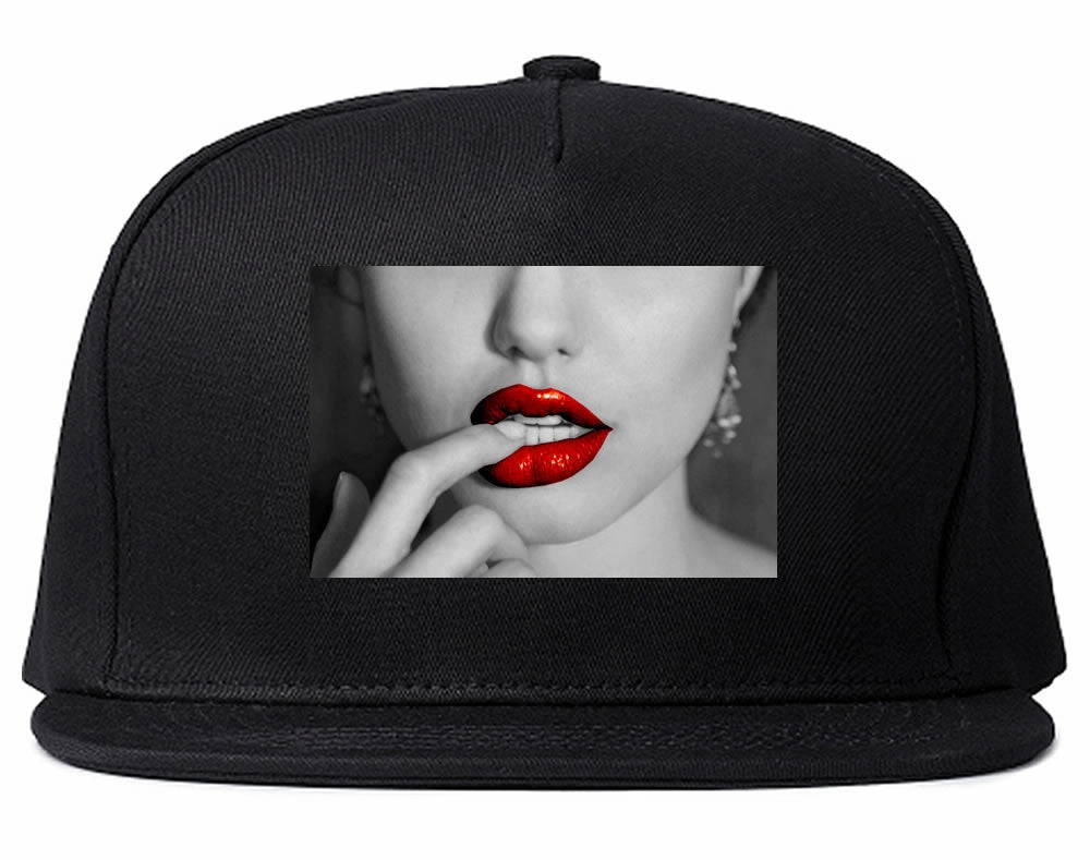 Angelina Red Lips Sexy Snapback Hat
