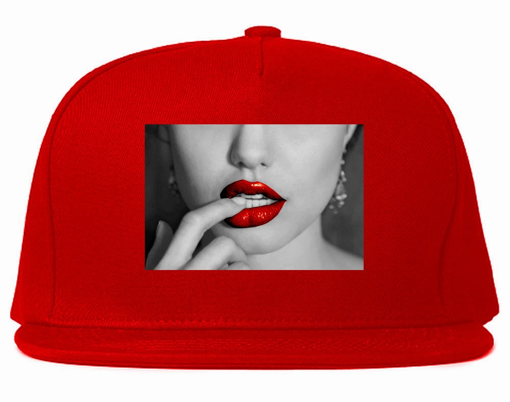 Angelina Red Lips Sexy Snapback Hat
