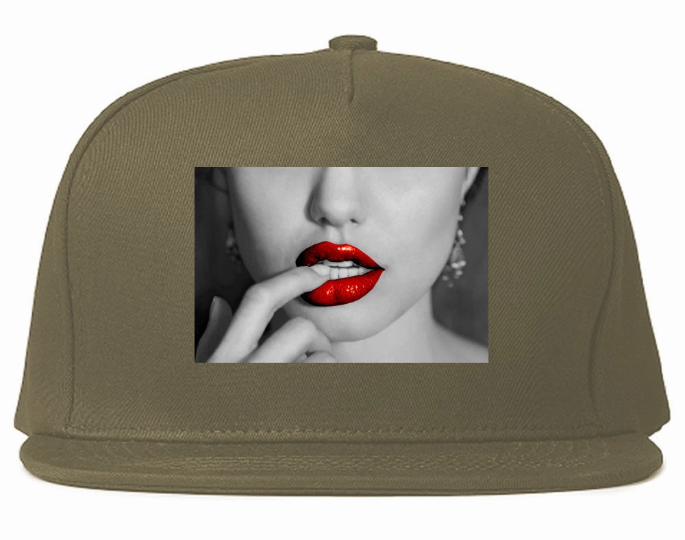 Angelina Red Lips Sexy Snapback Hat