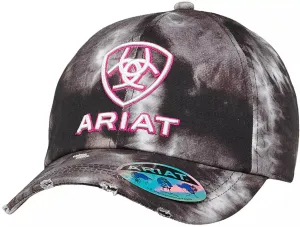 Ariat Baseball Cap Ponyflo Embroidered Logo Tie Die Black casual-baseball-cap
