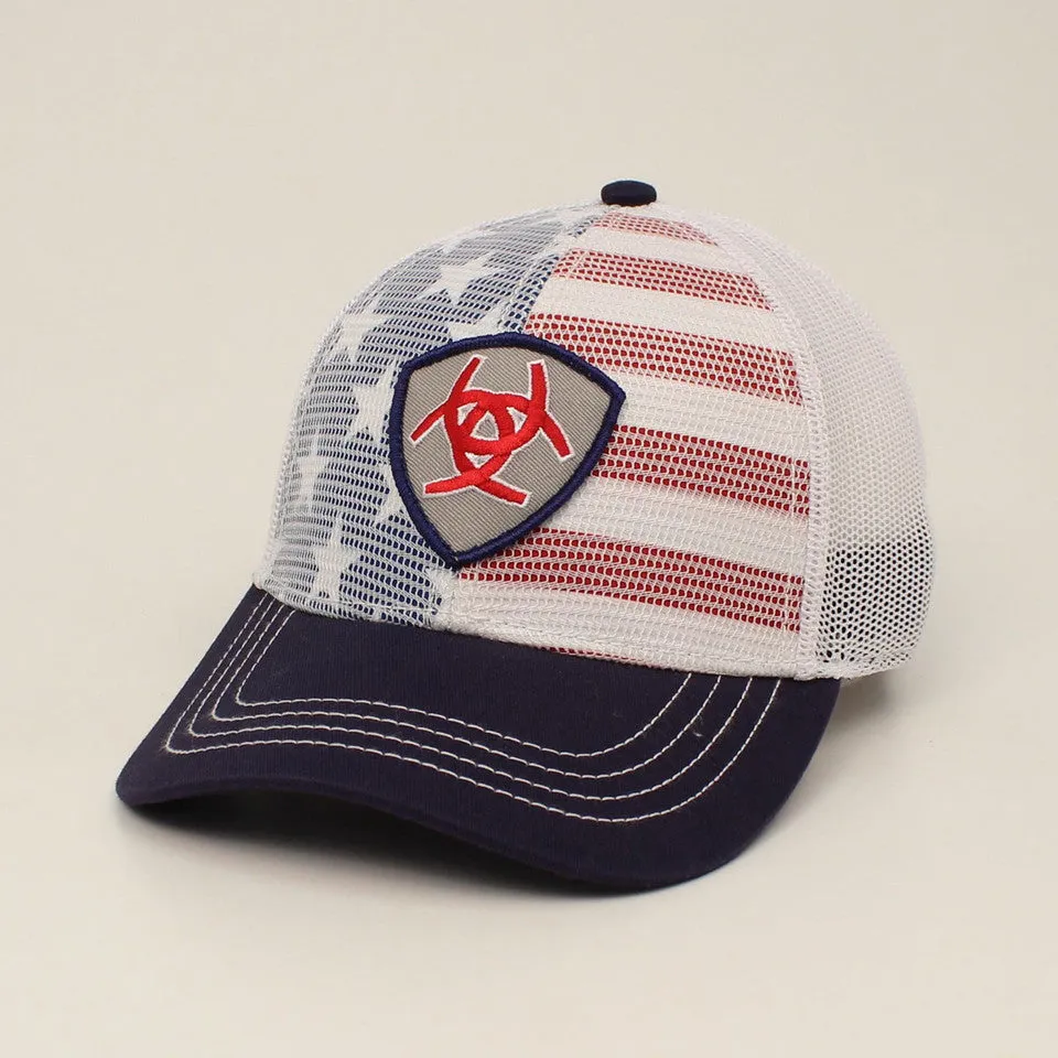 Ariat USA Flag Shield Logo casual-baseball-cap