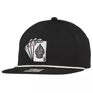 Ariat Western Hat Embroidered Ace Playing Cards casual-baseball-cap