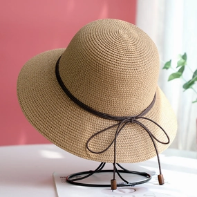 Beach Sun Hat Women's UV Versatile Wide Brim Foldable spring-straw-hat
