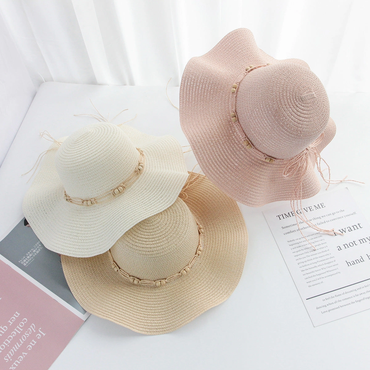Beaded Hat Women's Summer Sun UV Beach spring-straw-hat