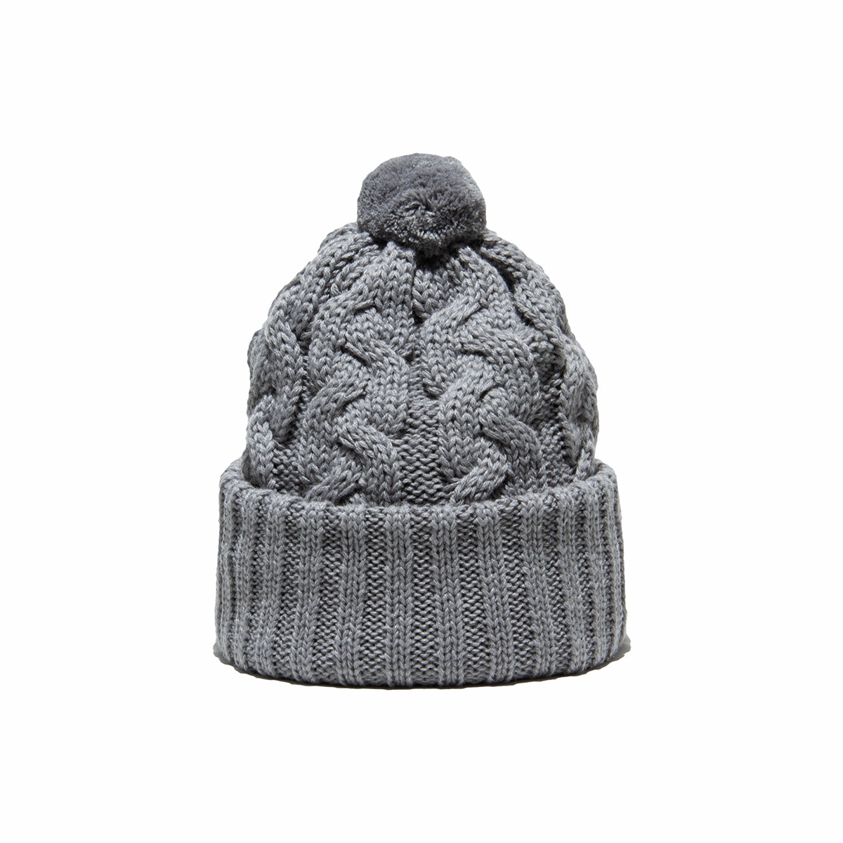 BIG CABLE KNIT CAP - Gray