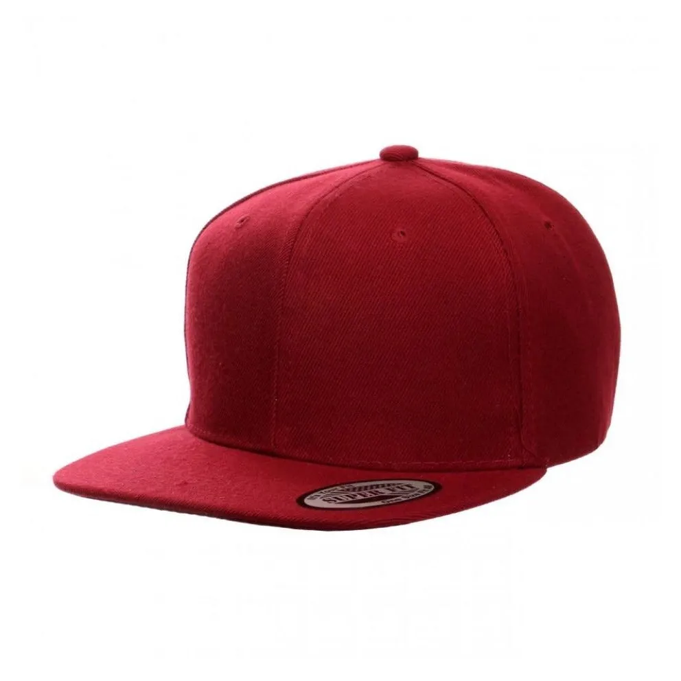 Blank Plain Snapback Flat Bill - Various Solid Colors