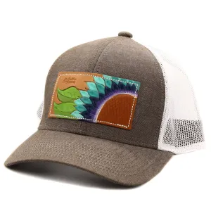 Blue Sunflower Leather Patch Cap casual-baseball-cap