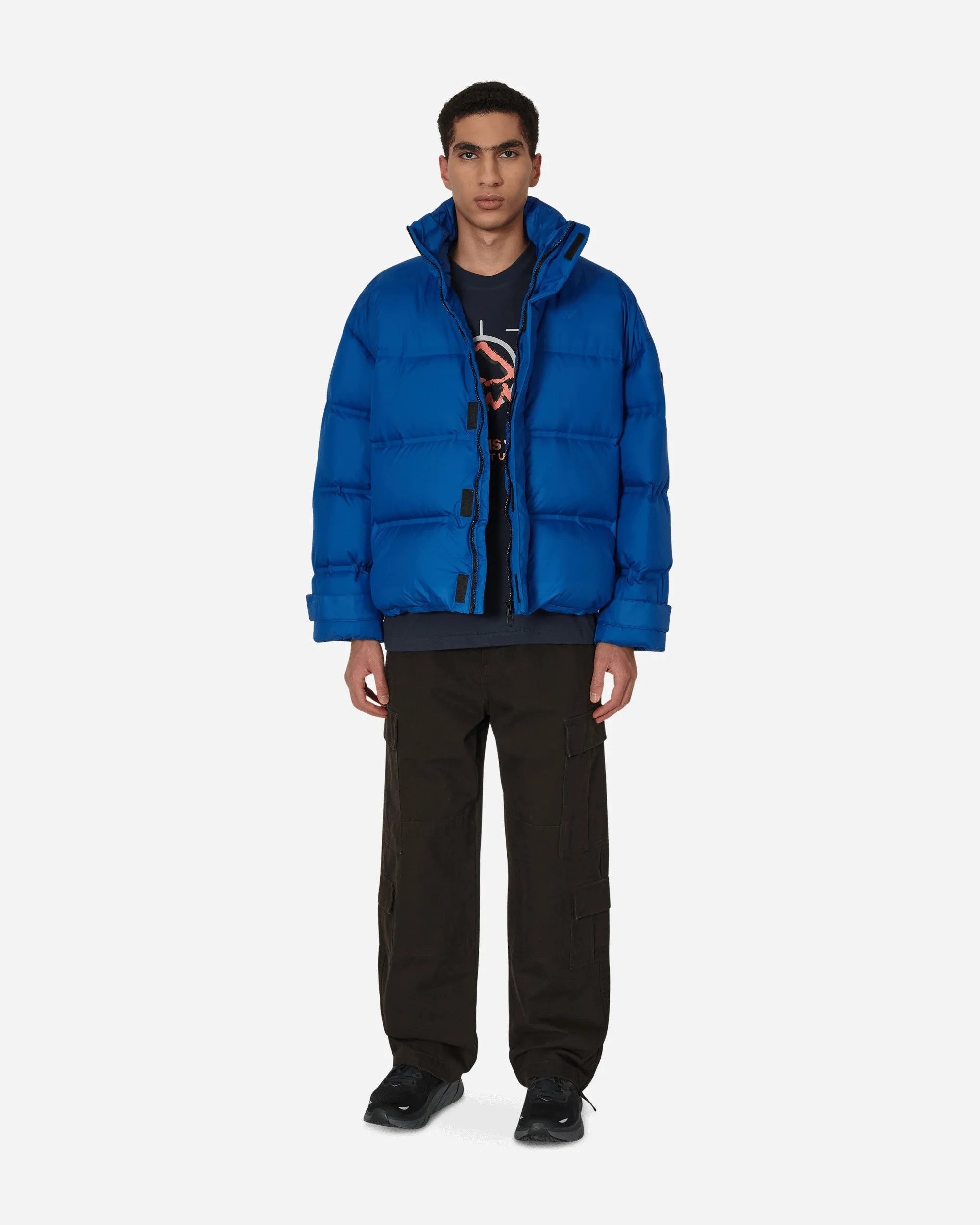 Blue Version Übergroße Daunen-Pufferjacke Blau