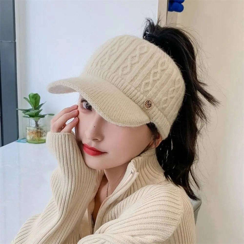 Bonnet Casquette Femme en Maille Tricote Douce - Celeste