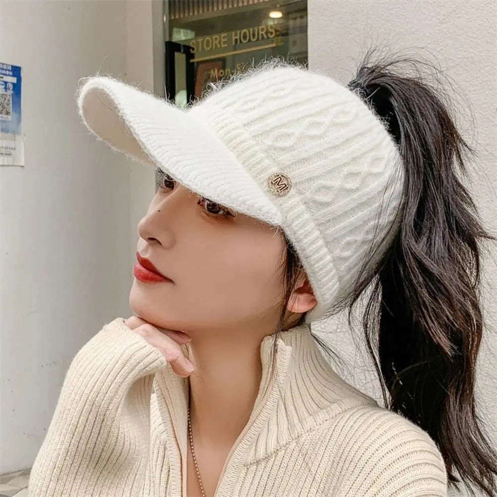 Bonnet Casquette Femme en Maille Tricote Douce - Celeste