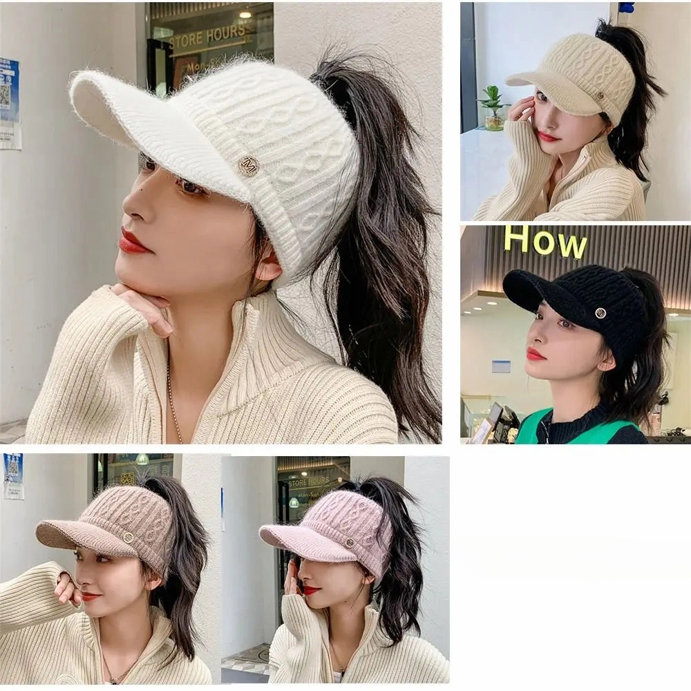 Bonnet Casquette Femme en Maille Tricote Douce - Celeste