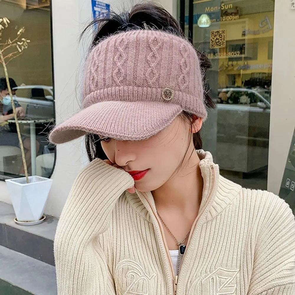 Bonnet Casquette Femme en Maille Tricote Douce - Celeste