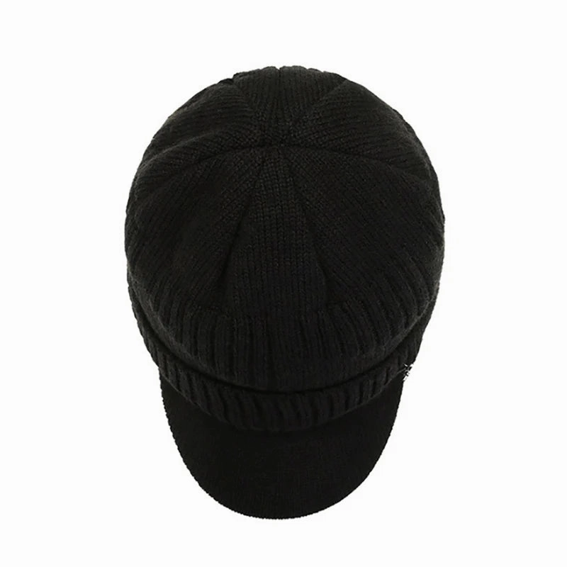 Bonnet Casquette Noir en Maille - KnitCap Elite