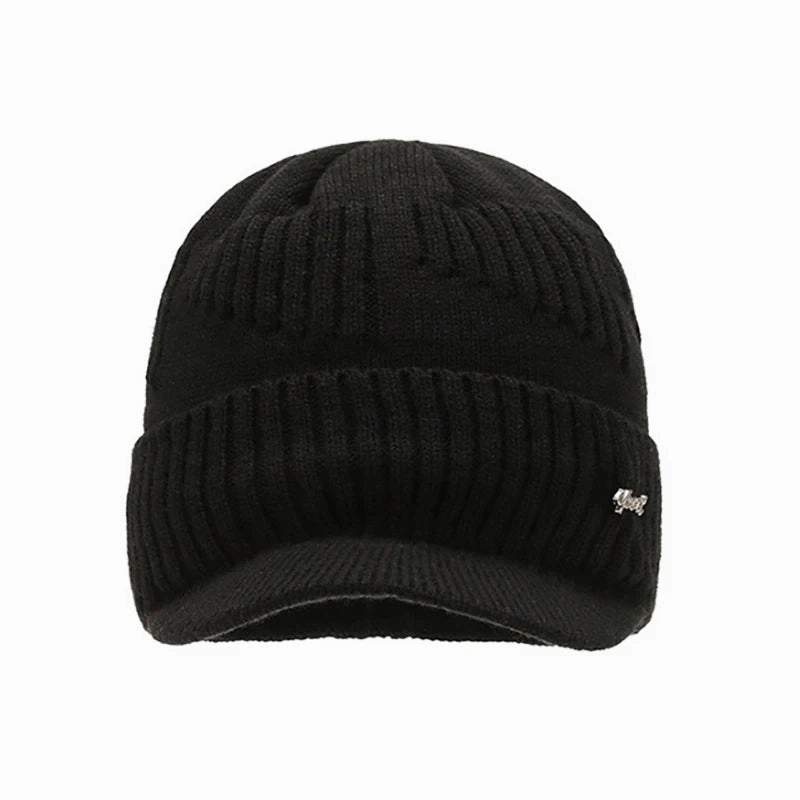Bonnet Casquette Noir en Maille - KnitCap Elite