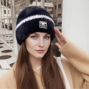 Bonnet Femme Douillet Style Urbain - Frosty winter-knitted-hat