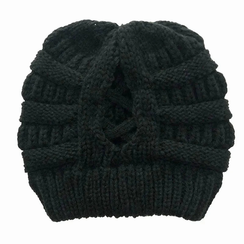 Bonnet Femme Hiver avec Ouverture pour Queue de Cheval - Pony