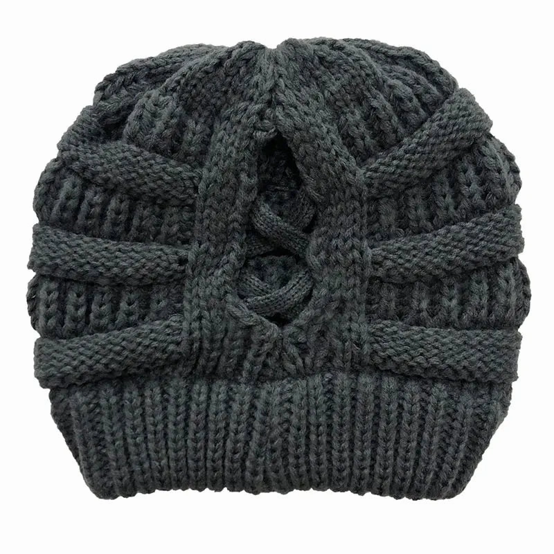Bonnet Femme Hiver avec Ouverture pour Queue de Cheval - Pony